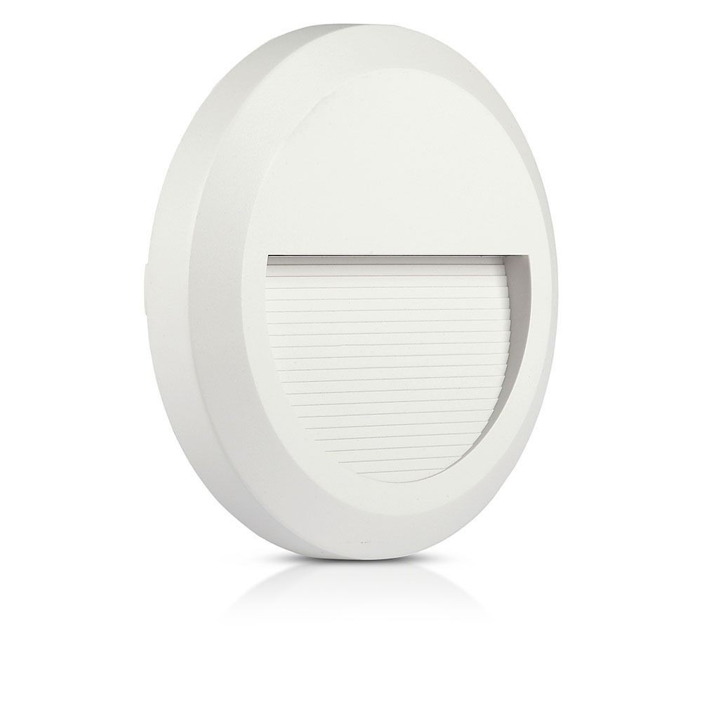 V Tac 2w Led Trappebelysning   Hvid, Til Påbygning, Ip65 Udendørs, 230v   Dæmpbar : Ikke Dæmpbar, Kulør : Varm fra V-tac