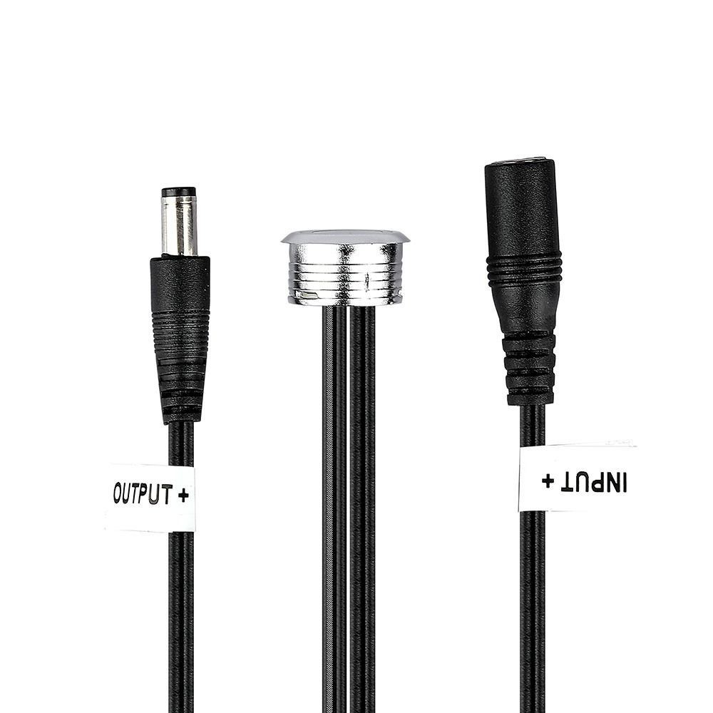 V Tac Led Touch Afbryder Og Dæmper Sort, 12v (60w), 1,5 Meter, Dc Stik fra V-tac
