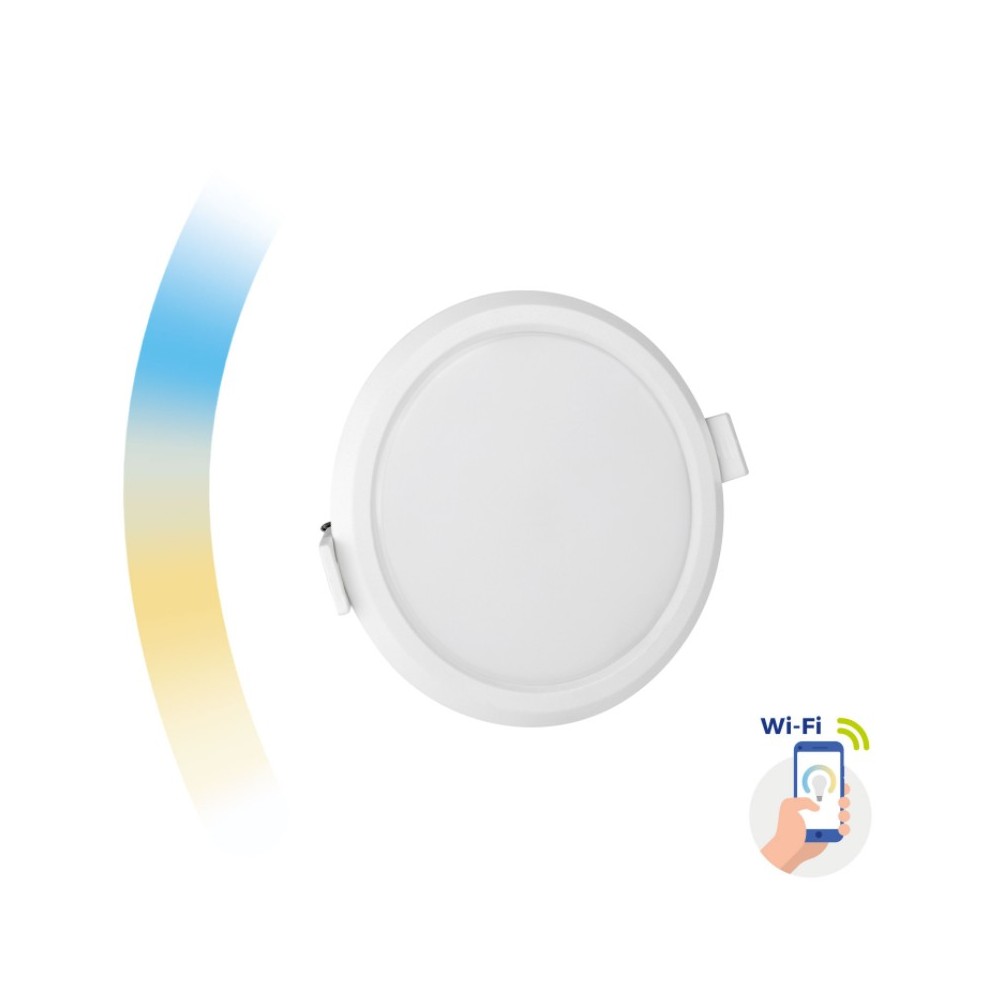 22w Smart Home Led Indbygningspanel Tuya Smart Life, Google Home Og App, Hul: ø20,5 Cm, Mål: ø21,5 Cm Dæmpbar : Via Smart Home, Kulør : Cct (varm Til Kold Hvid) fra Spectrum