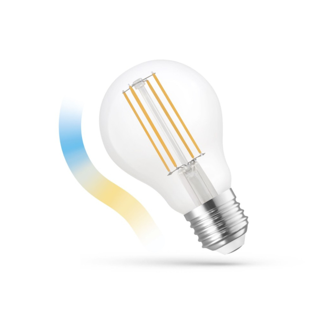 E27 5w Led Pære A60, Tuya Smart Life, Virker Med Google Home, Alexa Og Smartphones Dæmpbar : Via Smart Home, Kulør : Cct (varm Til Kold Hvid) fra Spectrum