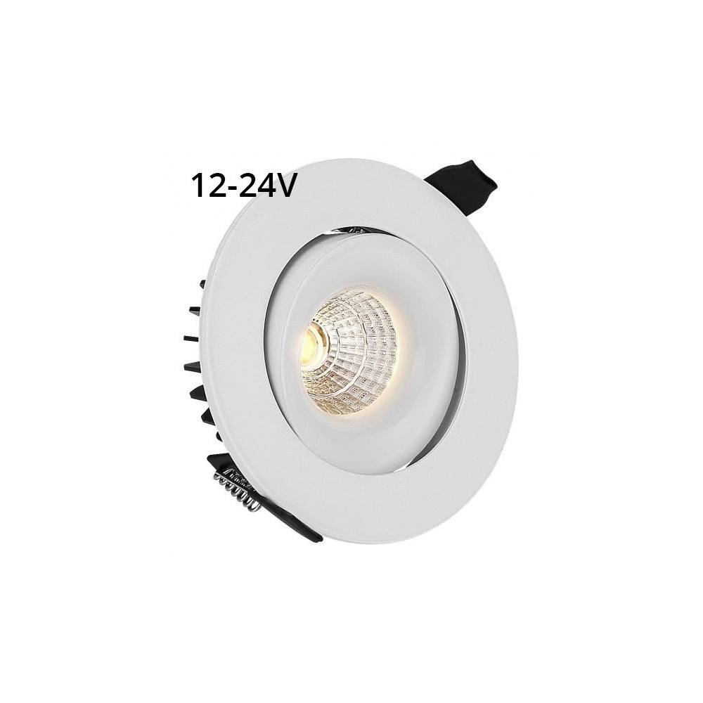 6w ø9cm Indbygningsspot Dæmpbar Ra90 12 24v, Hul: ø7,5 Cm, Mål: ø9 Cm, Hvid Kant Dæmpbar : Dæmpbar, Kulør : Varm fra Ledlife