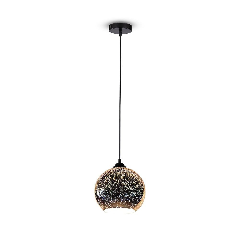 V Tac 3d Glas Pendel Lampe ø20 Cm, E27 fra V-tac