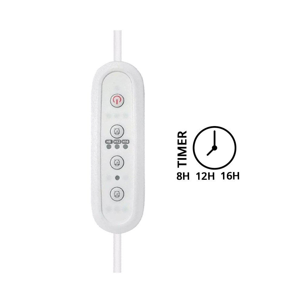 Timer Til   Pro Grow 2.0 Og Max Grow 2.0   1,5 M Ledning, Maks. 120w, Vælg Mellem 8, 12 Eller 16 Timer fra Ledlife