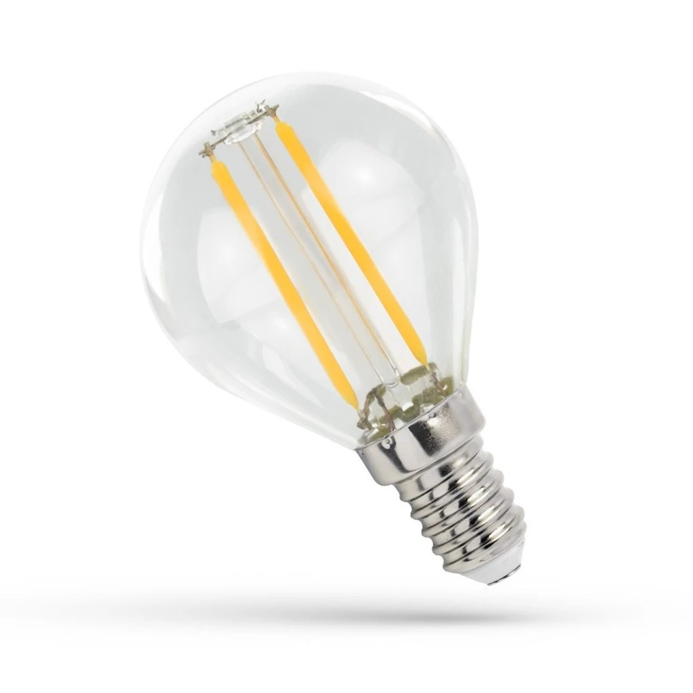 E14 1w Led Kronepære G45, Kultråd, Klart Glas Dæmpbar : Ikke Dæmpbar, Kulør : Varm fra Spectrum