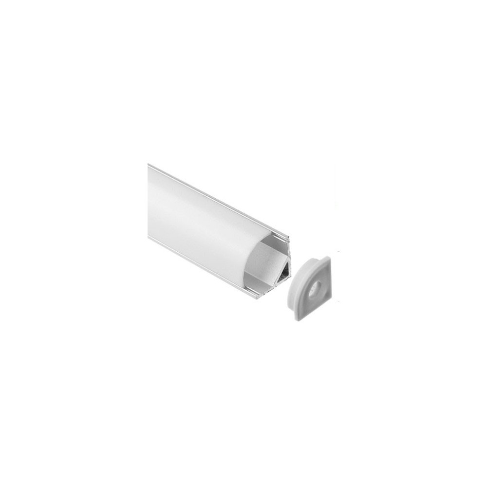 Alu Hjørneprofil 16x16 Til Led Strip 1 Meter, Inkl. Mælkehvidt Cover, Klips Og Endestykker, Anodiseret fra Ledlife