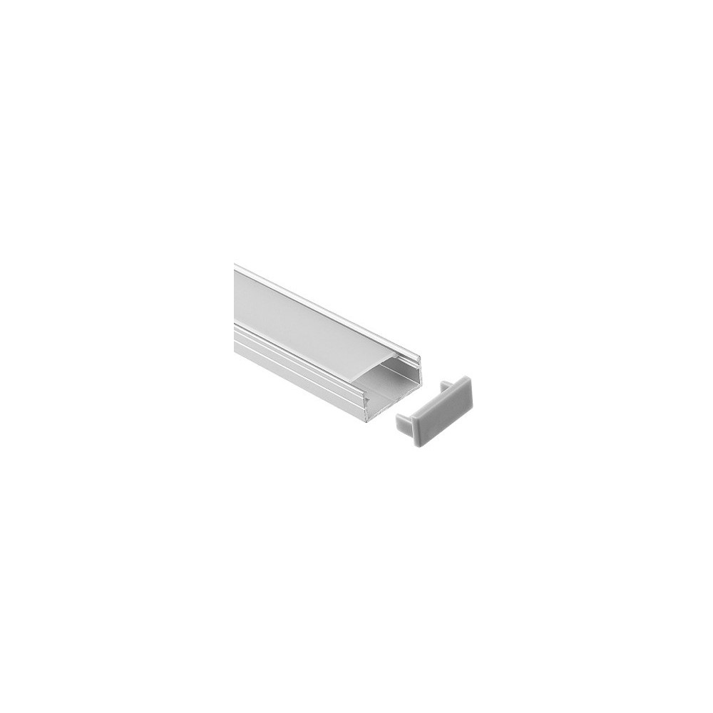 Aluprofil 18x8 Til Ip65 Og Ip68 Led Strip 1 Meter, Inkl. Mælkehvidt Cover, Klips Og Endestykker, Anodiseret fra Ledlife