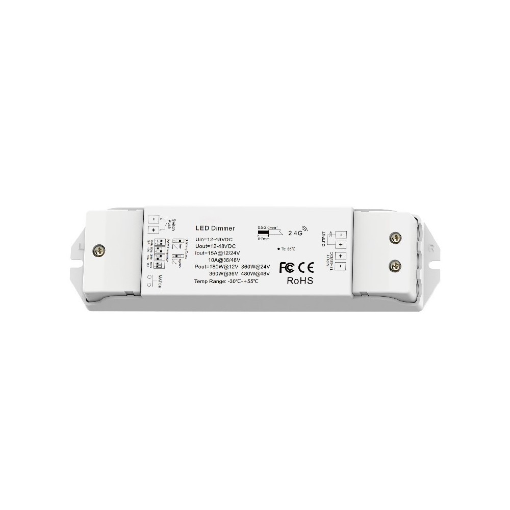 Rwave Led Controller   Push Dim, 12v (180w), 24v (360w), Aflastning I Begge Ender fra Ledlife