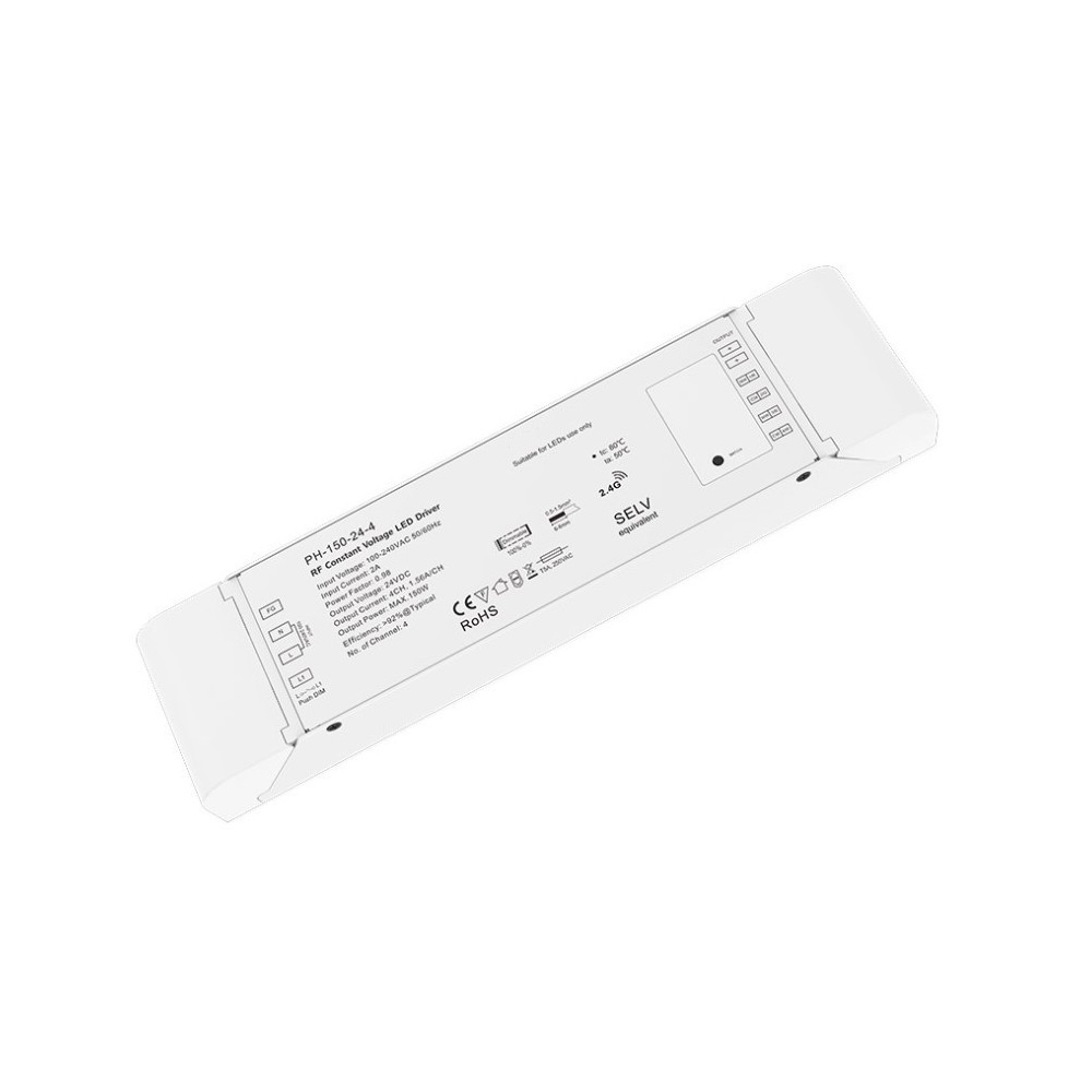 150w   24v Dc Dæmpbar Rwave Strømforsyning   6,25a, Rf, Push Dæmp, 4 Kanaler fra Ledlife