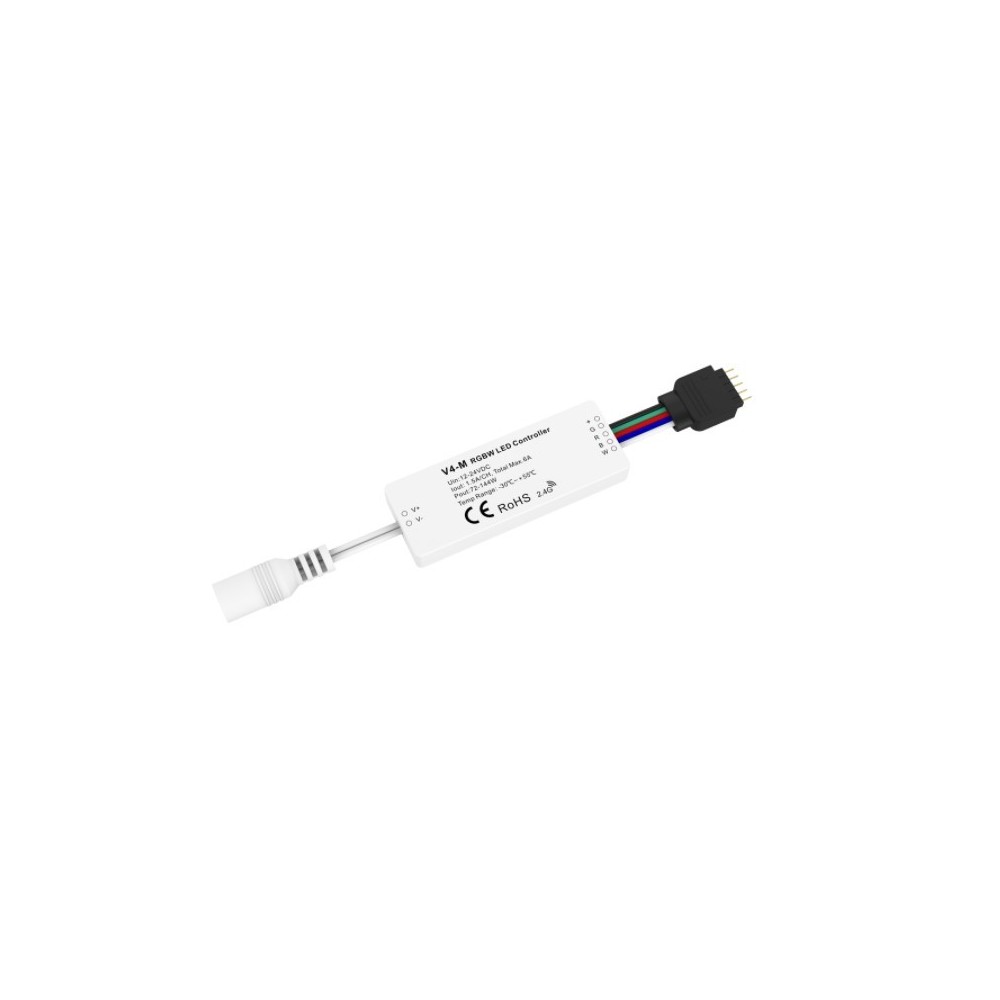 Rwave Mini Rgb+ww Controller   12v (72w), 24v (144w), Med Dc Stik fra Ledlife