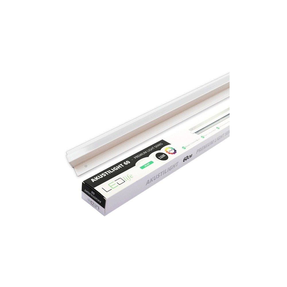 Outlet: 90 Cm Led Troldtekt Skinne   27w, Akustilight, Planforsænket, 24v   Dæmpbar : Dæmpbar, Kulør : Varm fra Ledlife