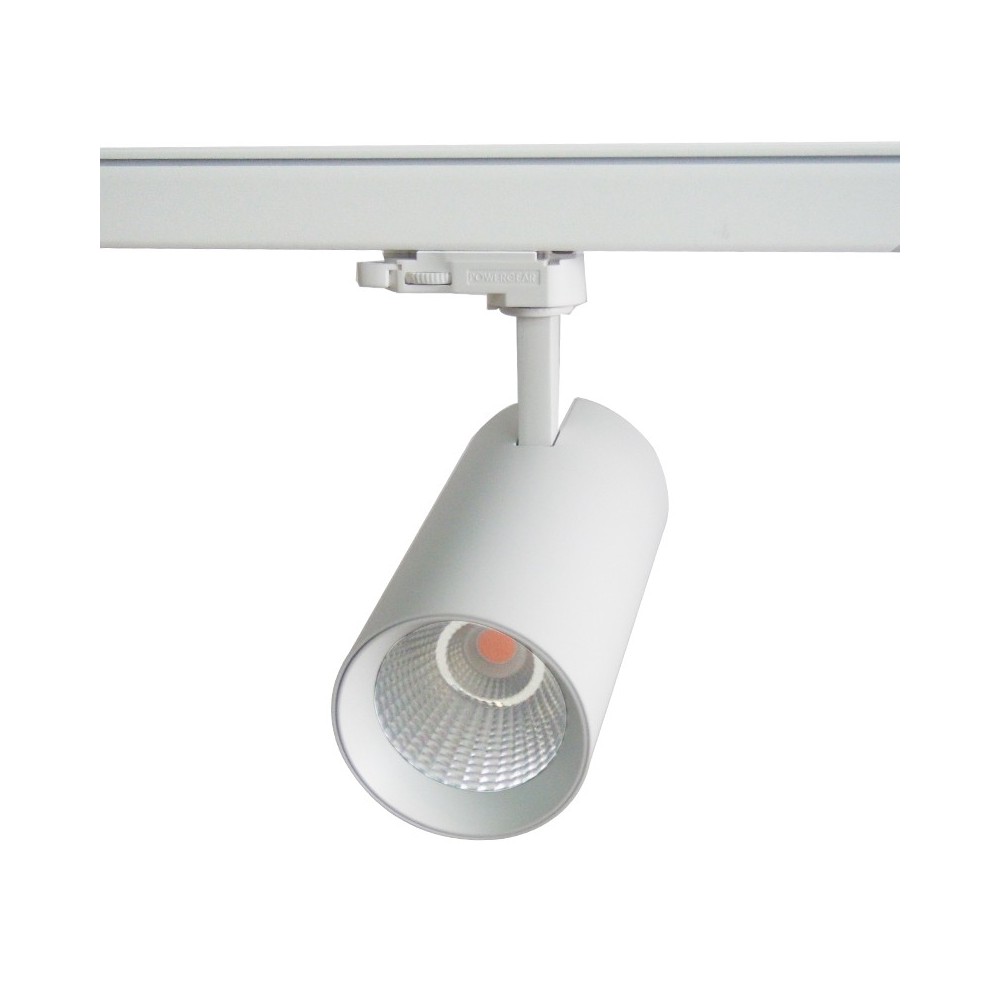 30w 3 Faset Ra90 Skinnespot 130lm W, 3900lm, Hvid, Flicker Free Kulør : Varm, Spredning : 38° fra Ledlife