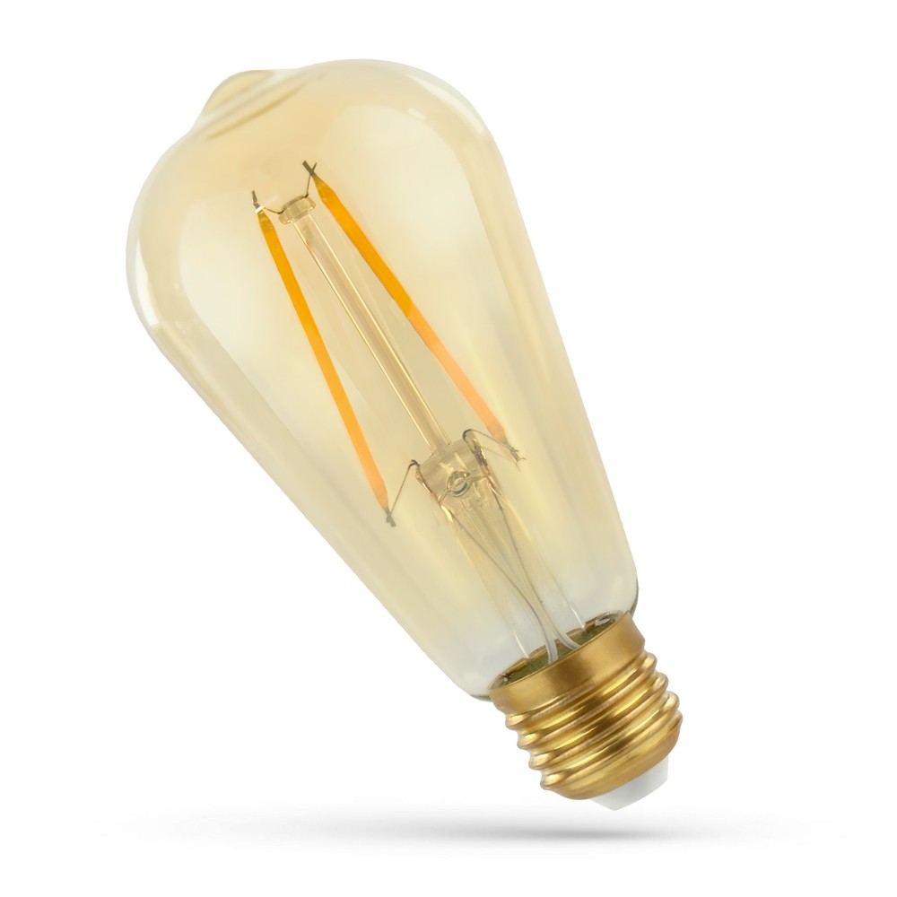 E27 2w Led Pære St64, Kultråd, Rav Farvet Glas, Ekstra Varm Dæmpbar : Ikke Dæmpbar, Kulør : Ekstra Varm fra Spectrum