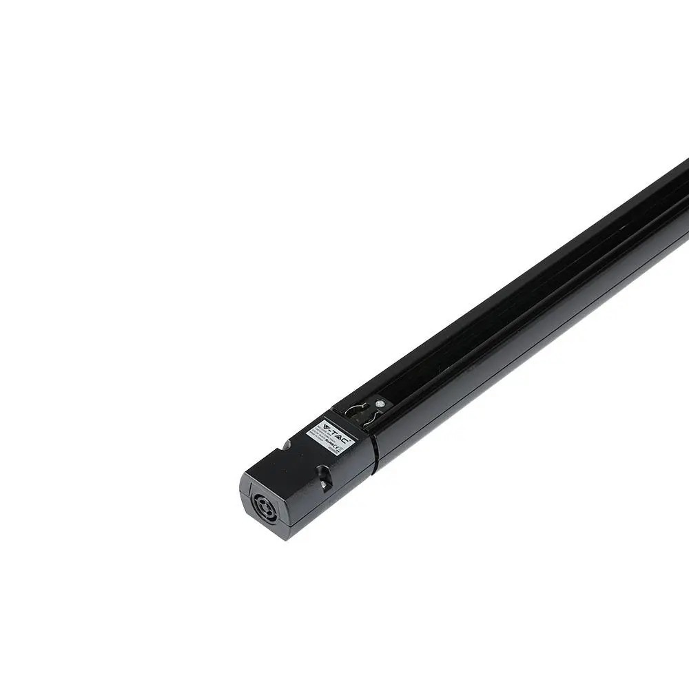 V Tac 1,5 Meter Skinne Til Skinnespots   Sort, 3 Faset, Komplet Med Tilslutning Og Endeprop   Farve : Sort fra V-tac