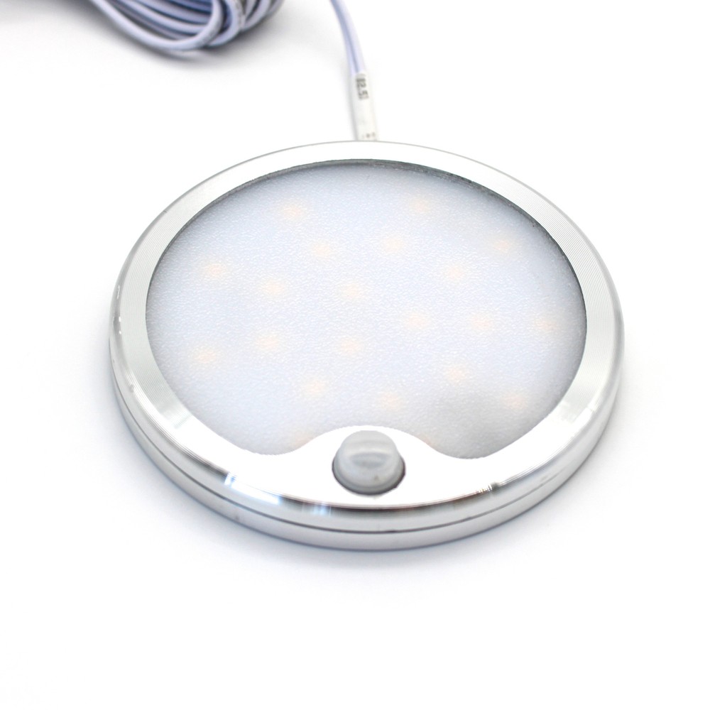Sono60s Møbelspot ø6cm   12v Dc, Mål: ø6 Cm, Påbygning, Sensor, Børstet Stål   Kulør : Varm fra Ledlife