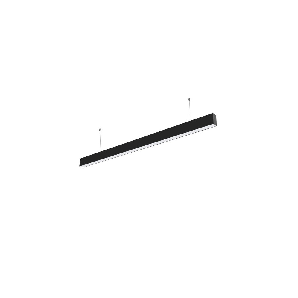 40w Led Lysskinne 120cm, 100lm W, Sort, Loftlampe Til Kontor, Inkl. Wireophæng Farve På Hus : Sort, Kulør : Varm fra Ledlife