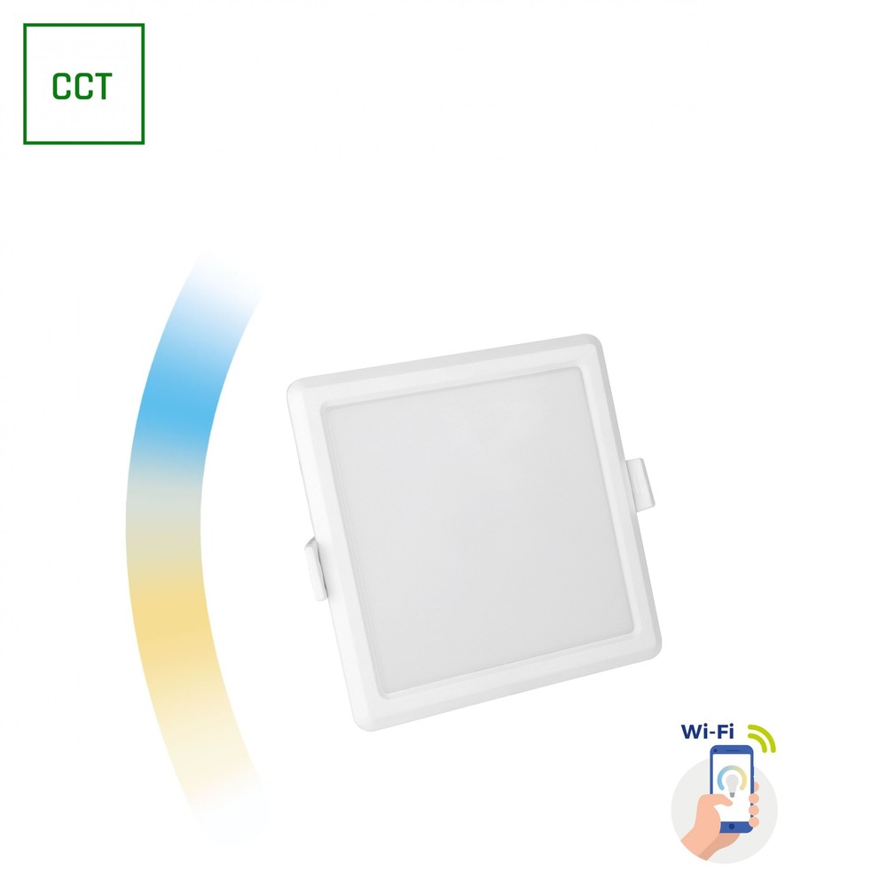 Algine 6w Smart Home Led Indbygningspanel Cct, Dæmpbar, Wi Fi, Kvadratisk, 112x112 Mm fra Spectrum