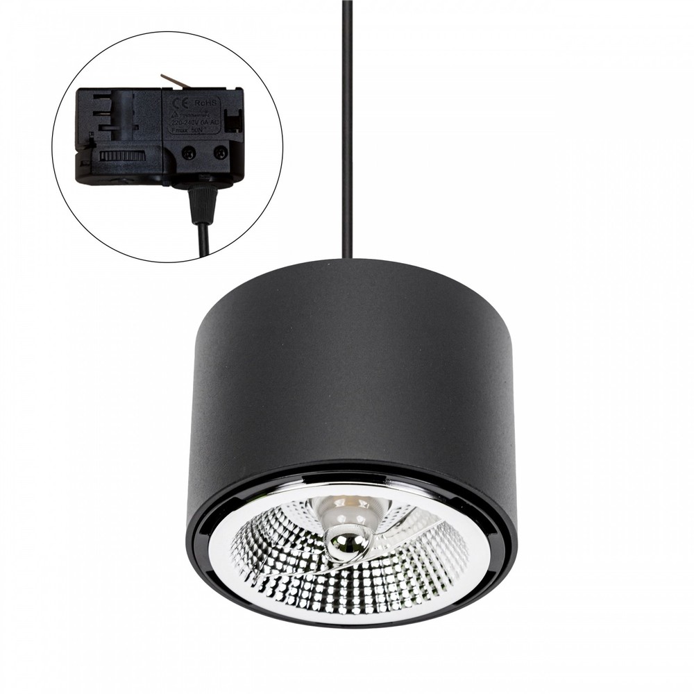 Chloe Ar111 1 Fase Skinnespot Til Gu10 Sort, Uden Lyskilde, Ip20 fra Spectrum