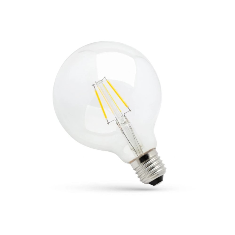 E27 8w Led Globepære Kultråd, Klar, ø12,5 Cm Dæmpbar : Ikke Dæmpbar, Kulør : Varm fra Spectrum