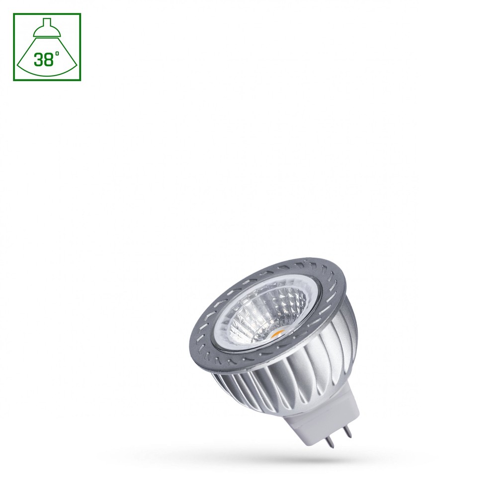 Mr16 Led 12v 4w   Cob, 38deg, Varm Hvid, Med Glas,   fra Spectrum