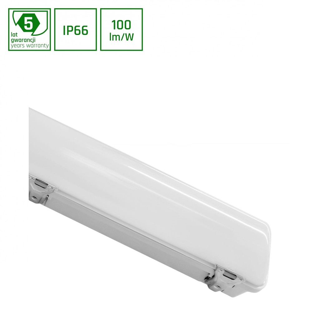 60cm 24w Limea Led Armatur Ip65, 2400lm, 4000k, Transparent Cover, Garage Værksted Kulør : Neutral fra Spectrum