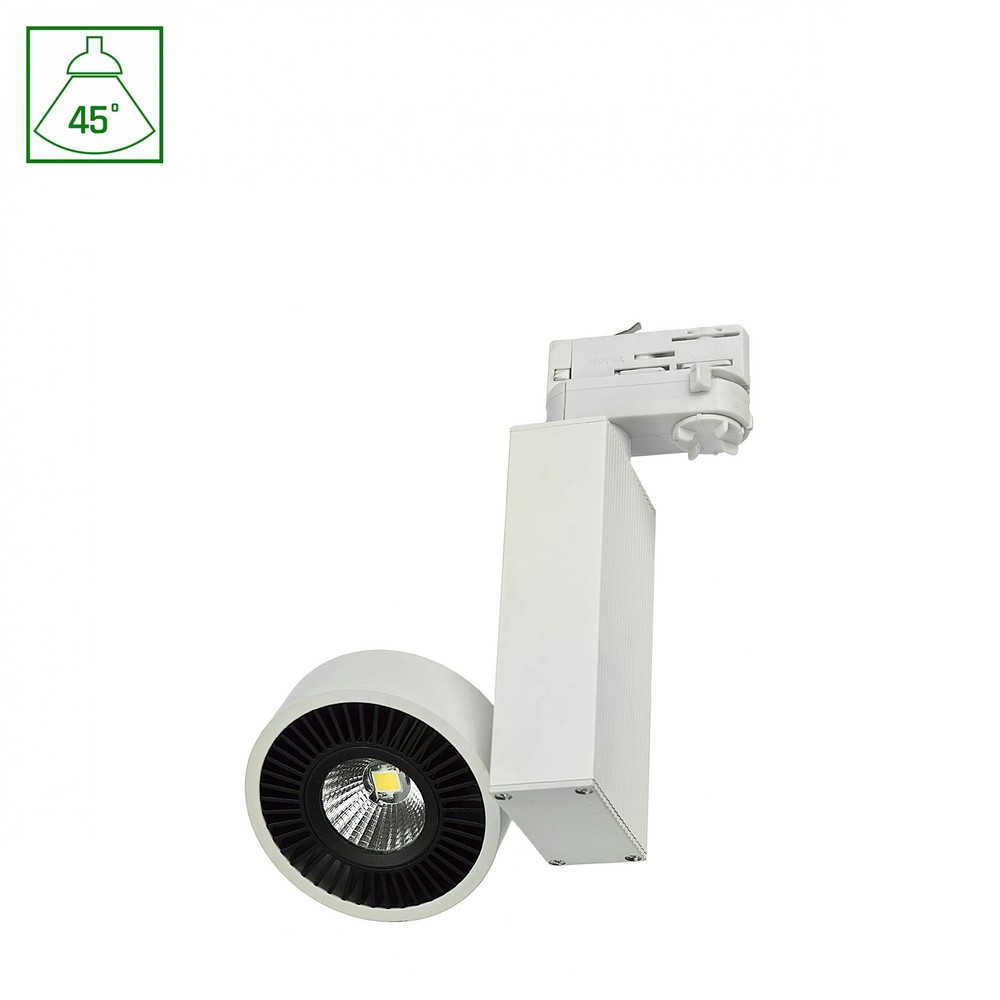 Madara Cob Led 230v 10w   Ip20, 45°, Varm Hvid, Skinne, Lys   Kulør : Varm fra Spectrum