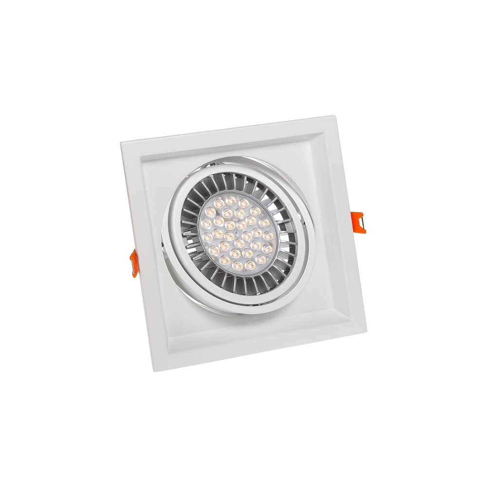 Gu10 Maxi Uno Indbygningsspot Til Ar111 Hvid, 186x186 Mm, Ip20, Uden Lyskilde fra Spectrum