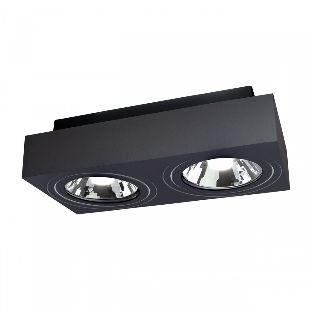 Mirora Ar111 X2 Dobbelt Påbygningsspot Sort, Rektangulær, Justerbar, Til 2x Gu10, 29,3 X 14,5 Cm fra Spectrum