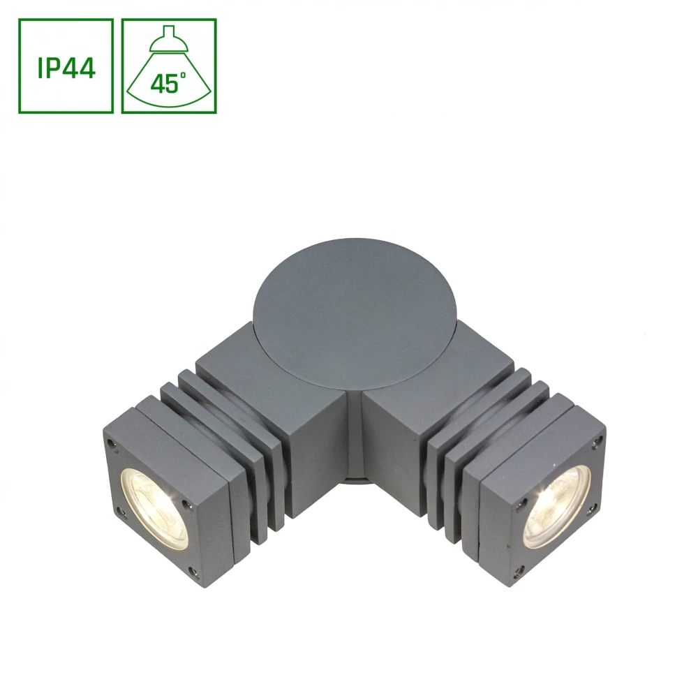 Torre 3,6w 2x1led Cree 45° Op+side Ip44 Kold Hvid   Vægmonteret   Kulør : Kold fra Spectrum