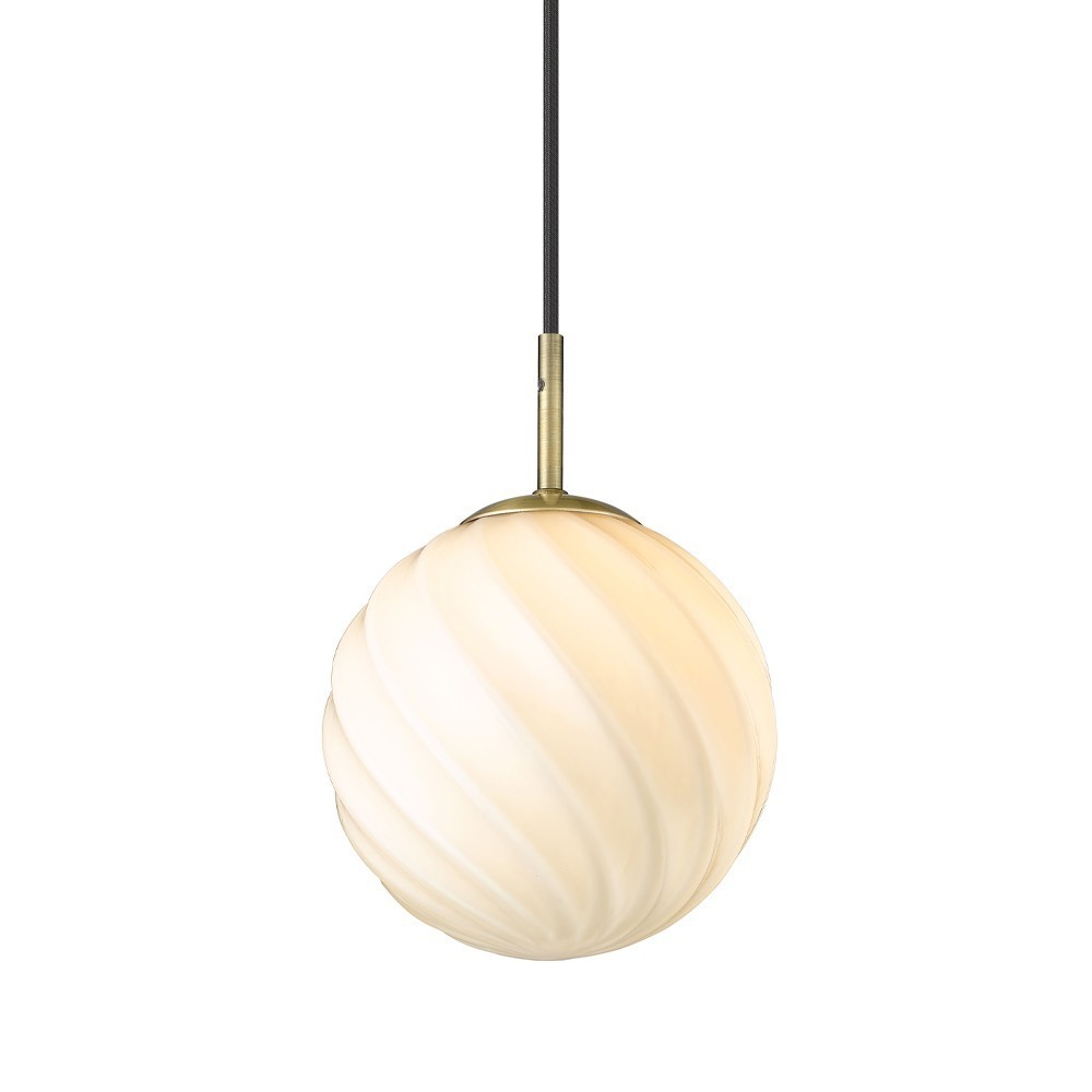 Twist Pendel, Ball ø15 Opal   Messing fra Halo Design