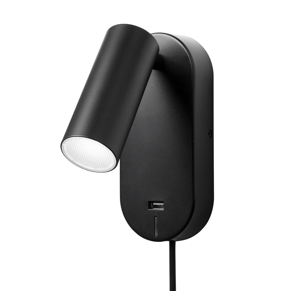 Ego Led Væglampe Med Usb Og Touch Dæmp, 4,5w, Sort fra Nielsen Light