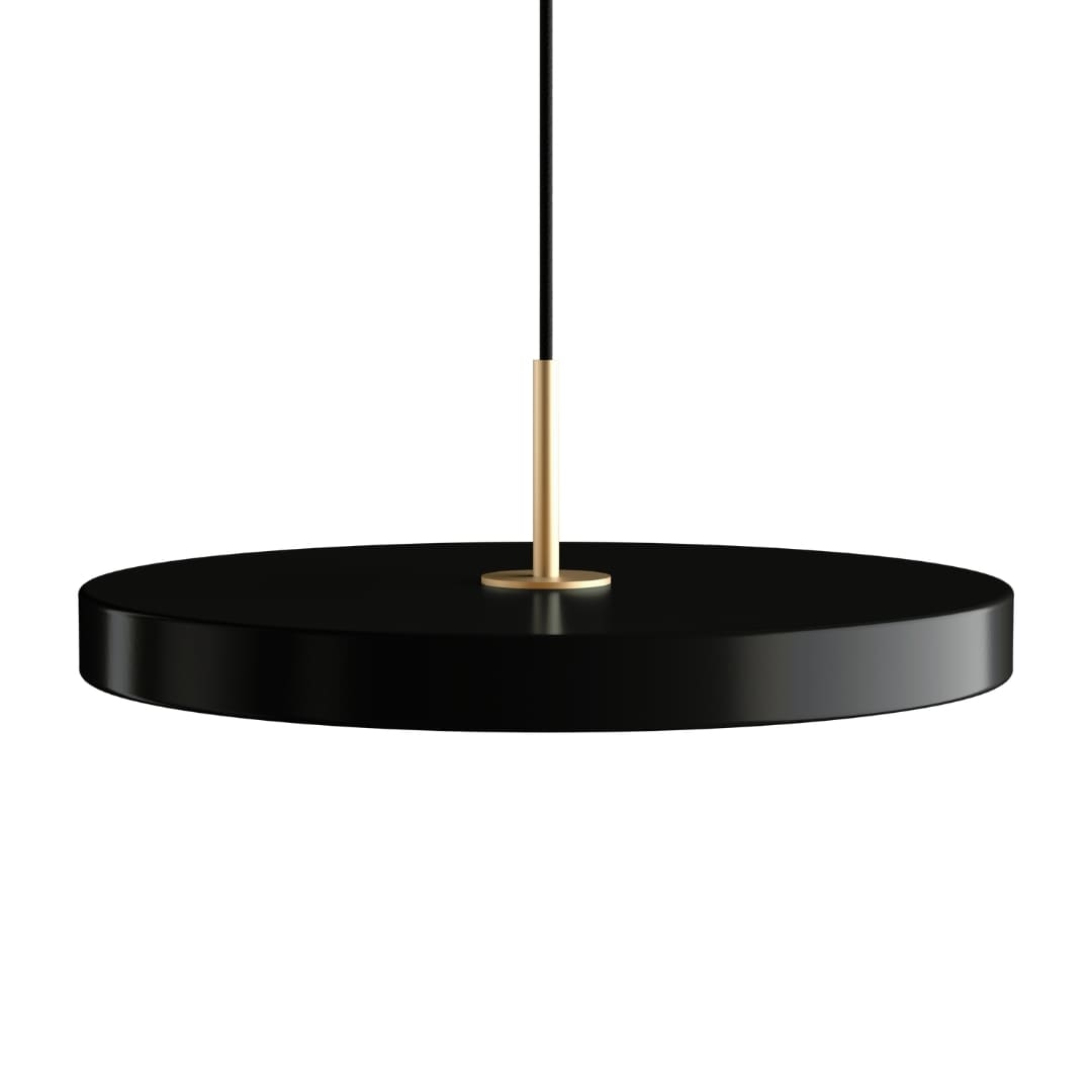 Asteria Plus Medium Pendel Black M  Messingtop     fra Umage