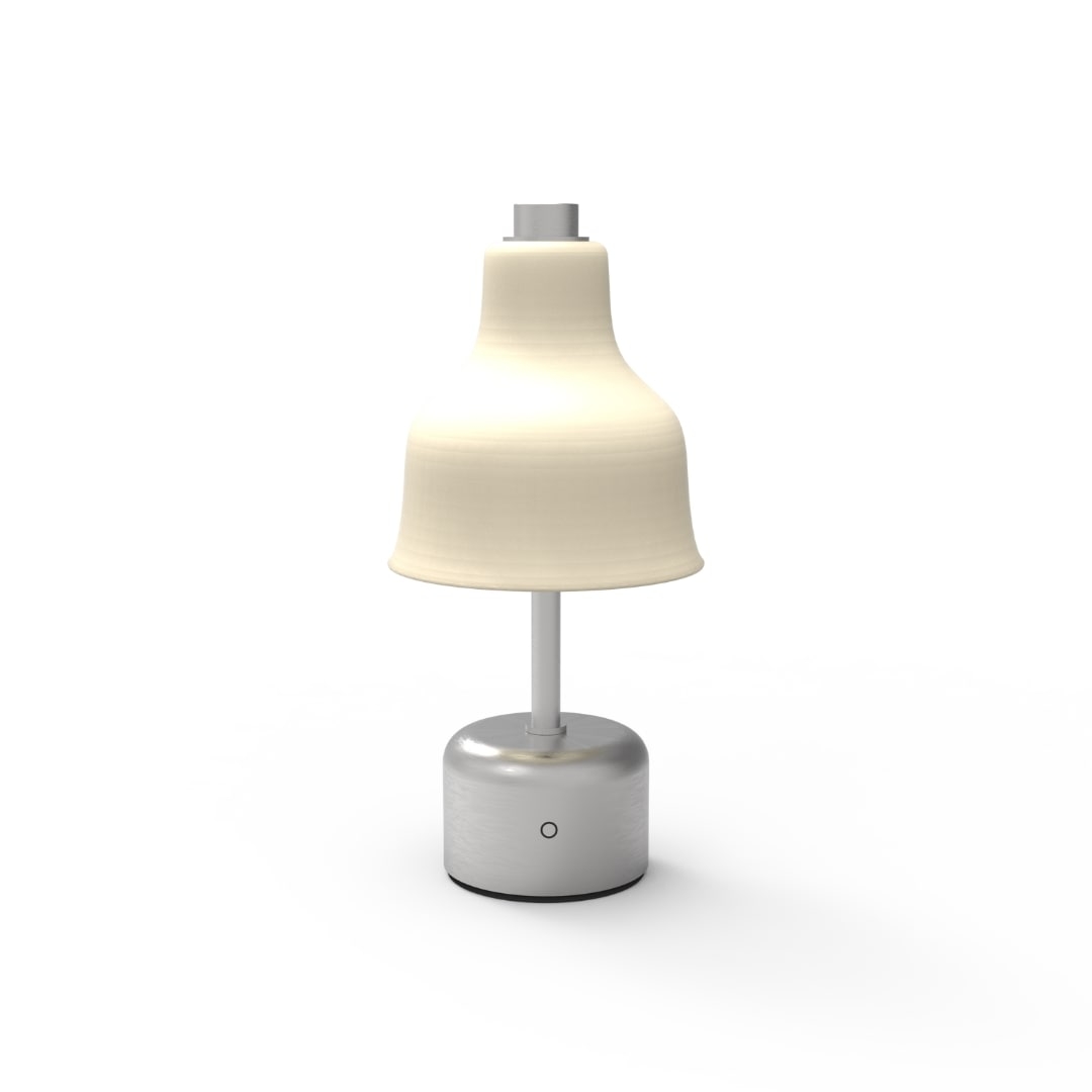 Avra Portable Bordlampe Børstet Stål Creme   Udstillingsmodel   Nuad fra Gejst