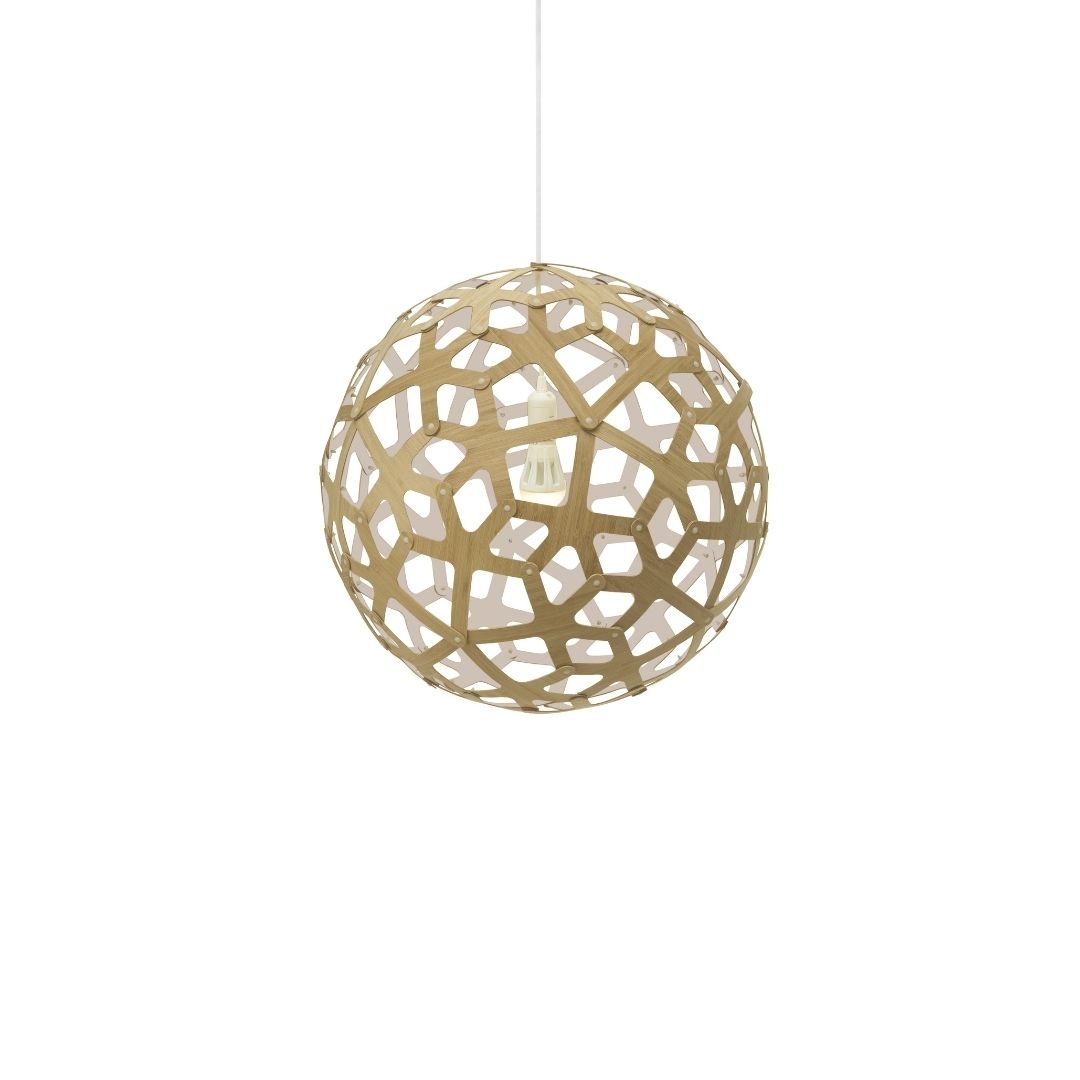 Coral ø40 Pendel Bamboo   Hvid     fra David Trubridge