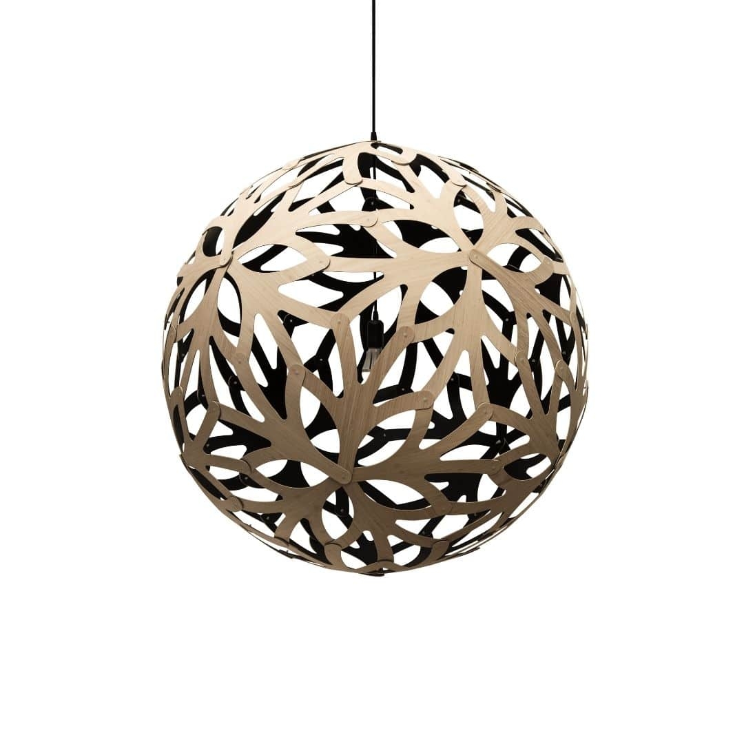 Floral ø100 Pendel Bamboo   Sort     fra David Trubridge