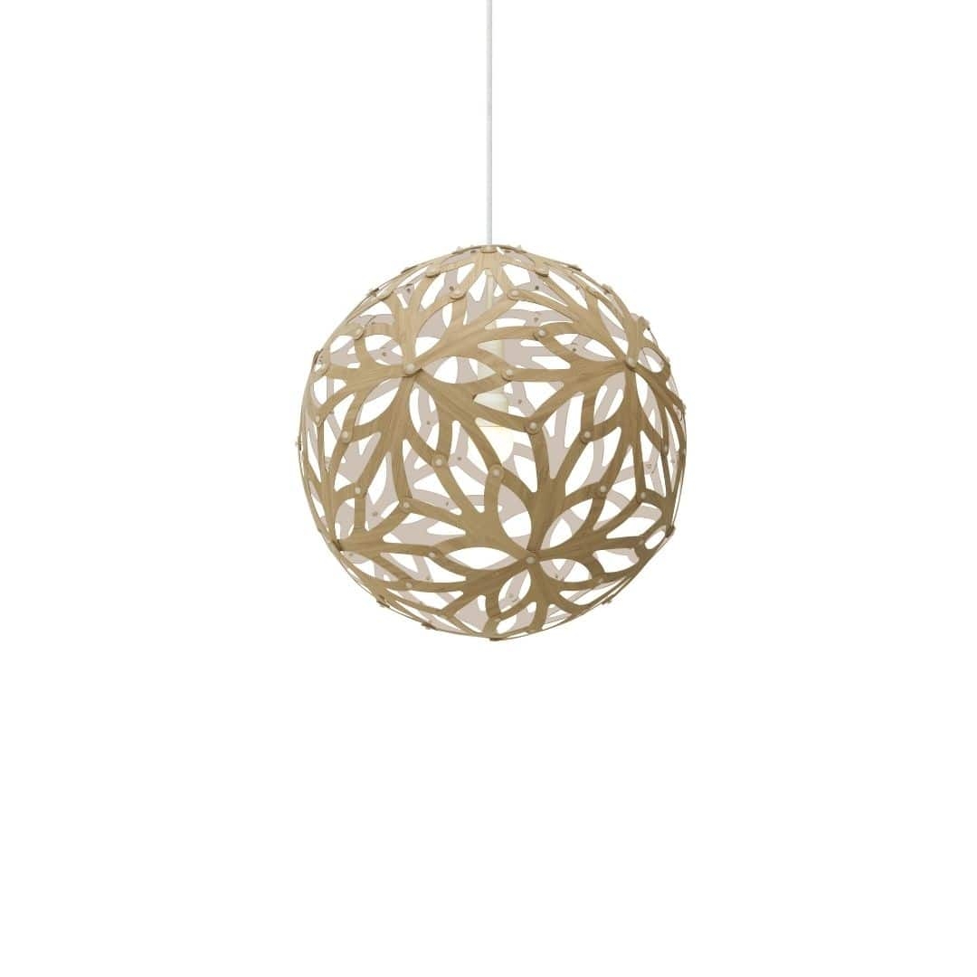 Floral ø40 Pendel Bamboo   Hvid     fra David Trubridge