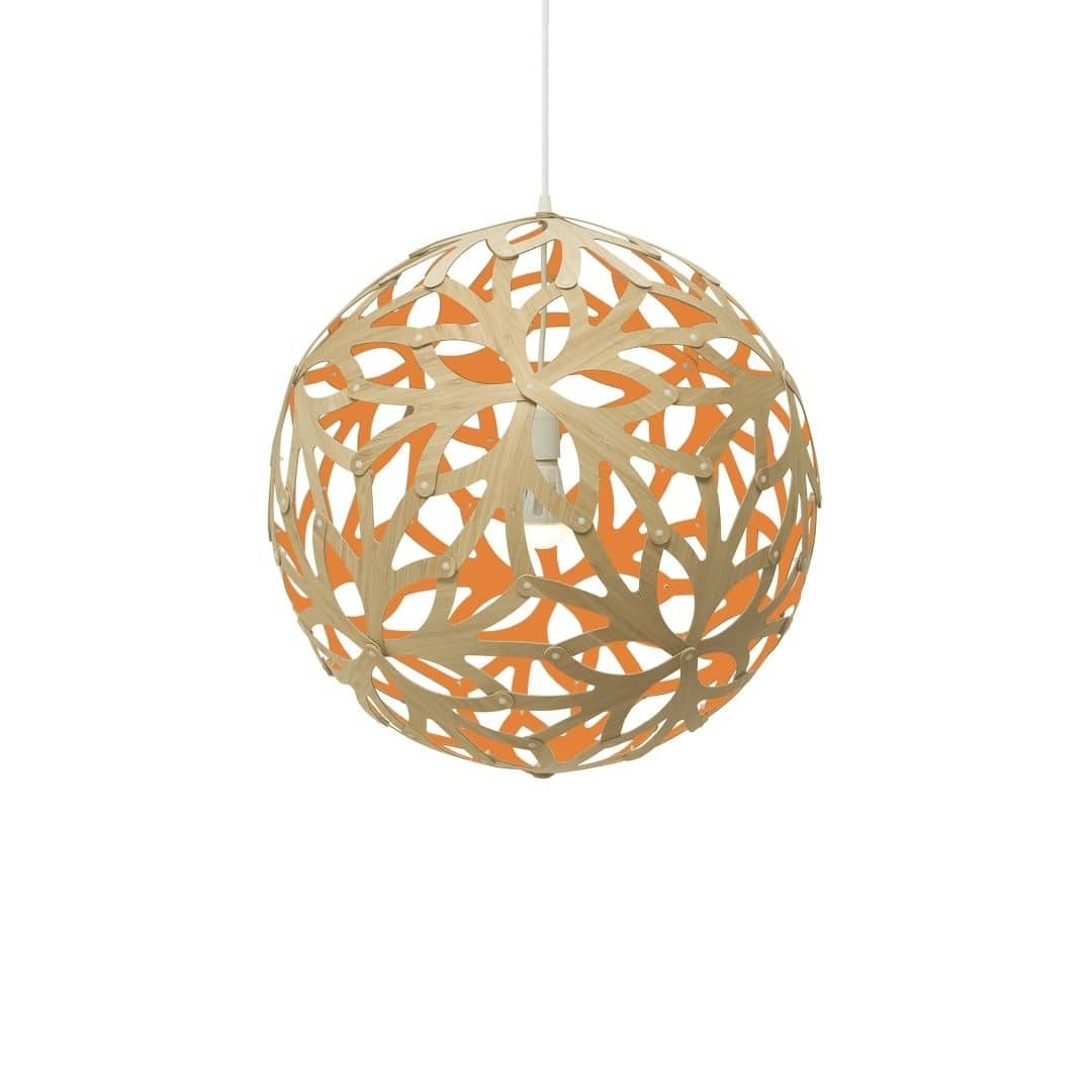 Floral ø80 Pendel Bamboo   Orange     fra David Trubridge