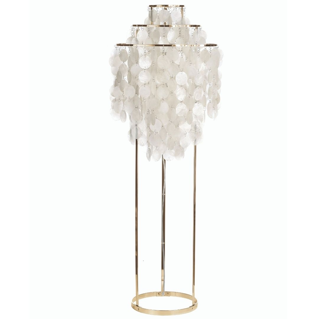 Fun Gulvlampe 1stm Perlemor   Messing     fra Verpan