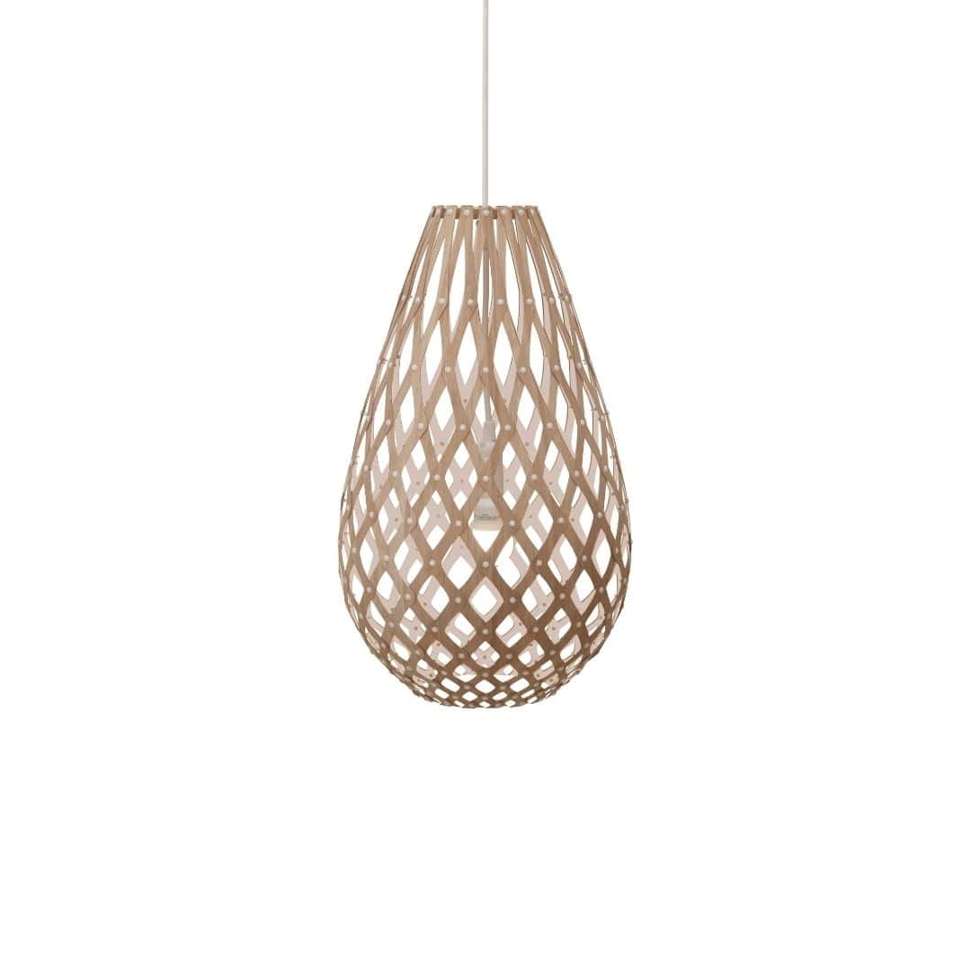 Koura H75 Pendel Bamboo   Hvid     fra David Trubridge
