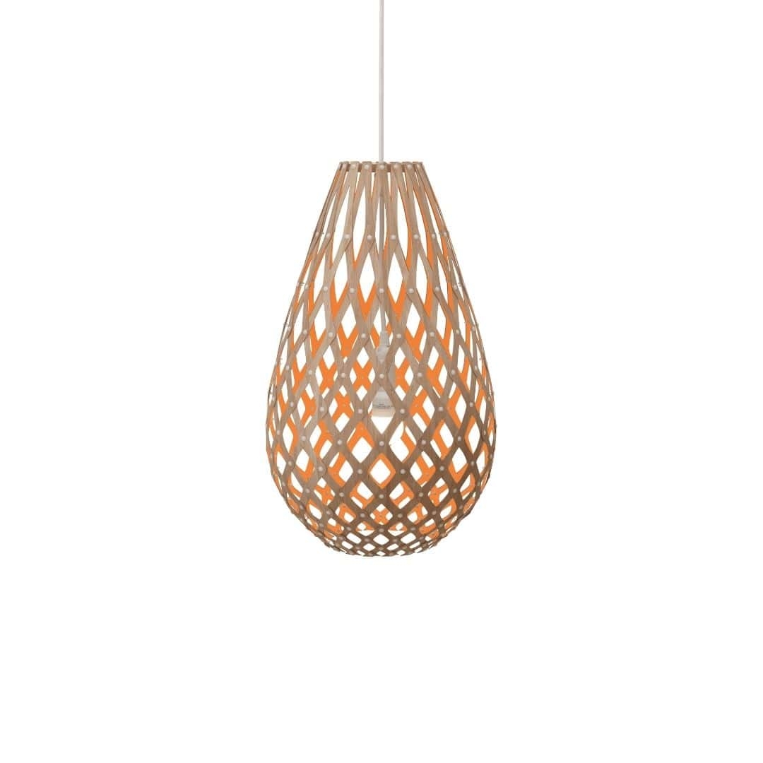 Koura H75 Pendel Bamboo   Orange     fra David Trubridge