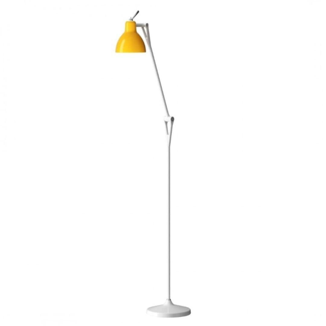 Luxy F1 Gulvlampe Mat Hvid Blank Gul Skærm     fra Rotaliana