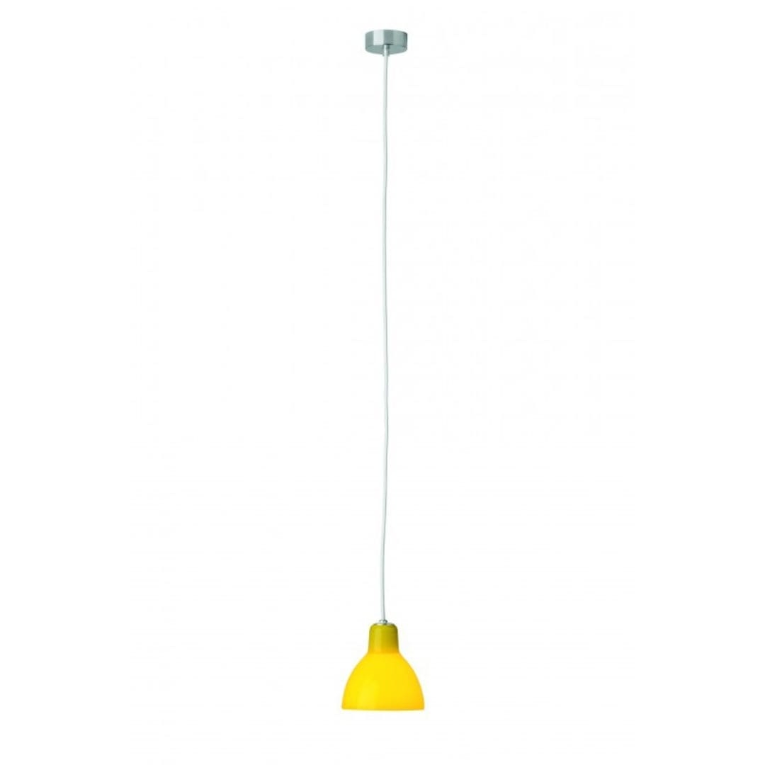 Luxy H5 Pendel Hvid Ledning Blank Gul Skærm       Udstillingsmodel fra Rotaliana