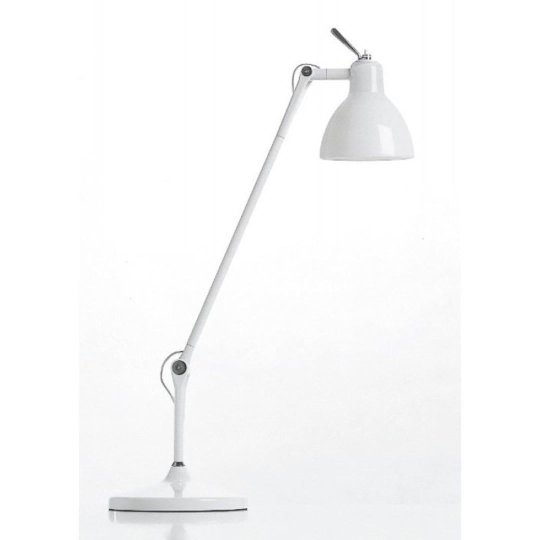 Luxy T1 Bordlampe Mat Hvid Blank Rød Skærm     fra Rotaliana
