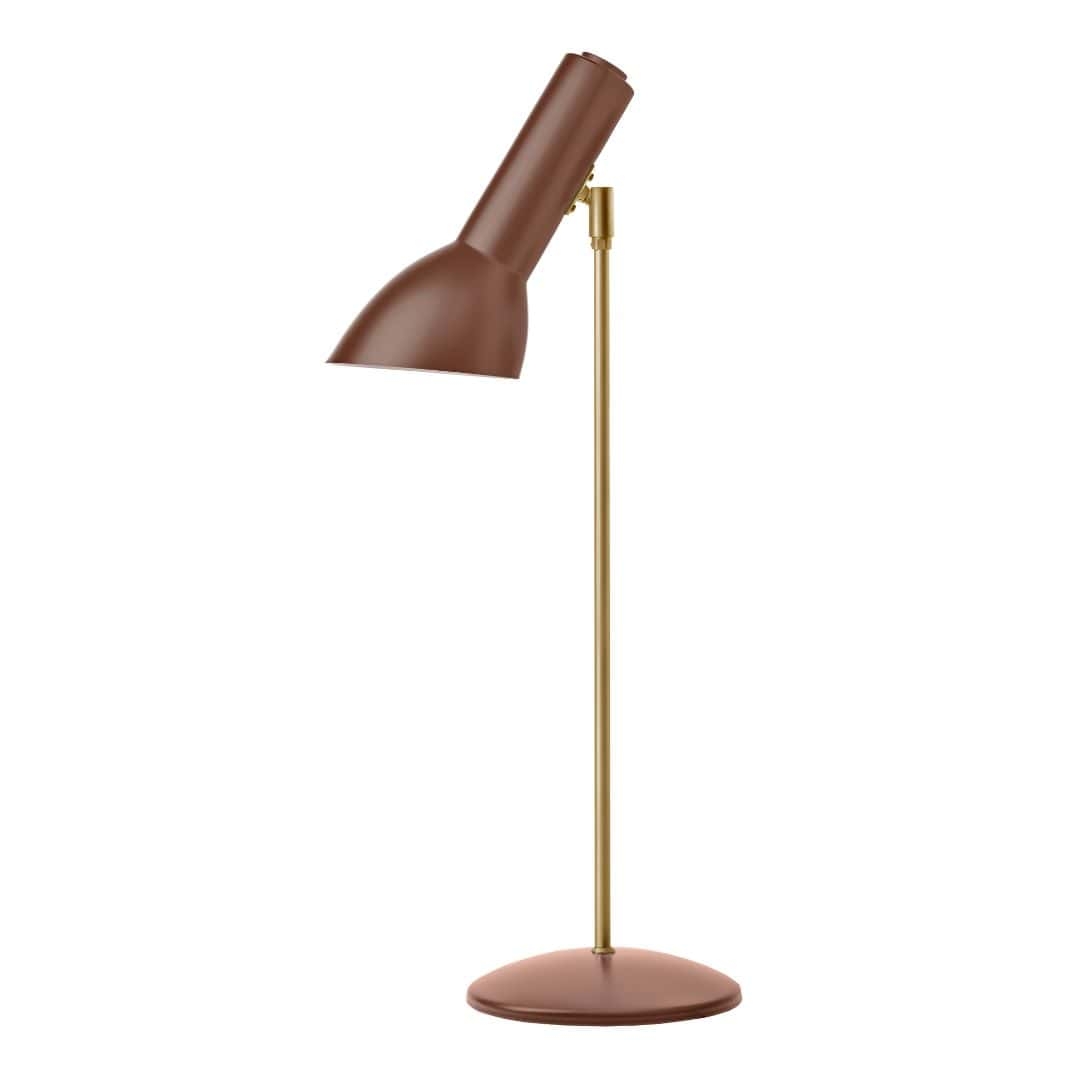 Oblique Messing Bordlampe Teglrød     fra Cph Lighting