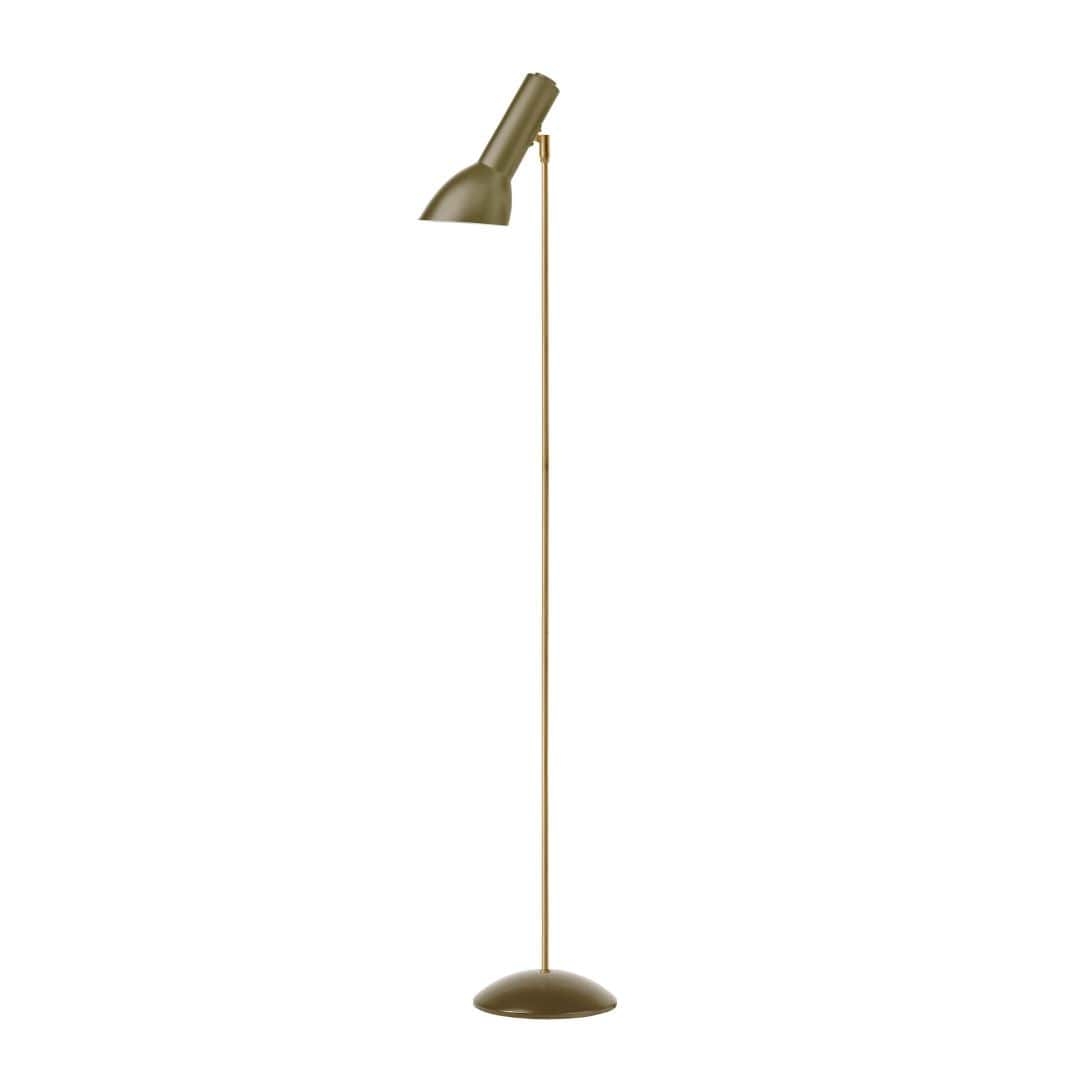 Oblique Messing Gulvlampe Olivengrøn     fra Cph Lighting