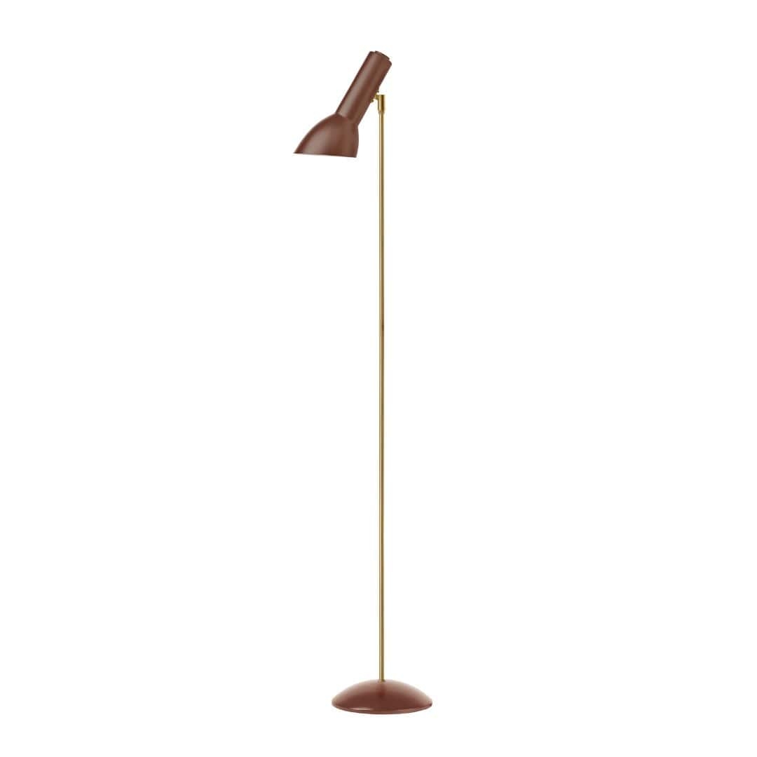 Oblique Messing Gulvlampe Teglrød     fra Cph Lighting