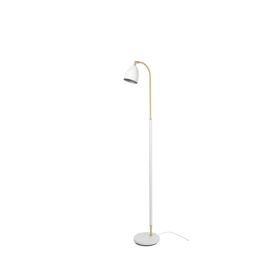 Deluxe Gulvlampe Hvid Messing     fra Belid