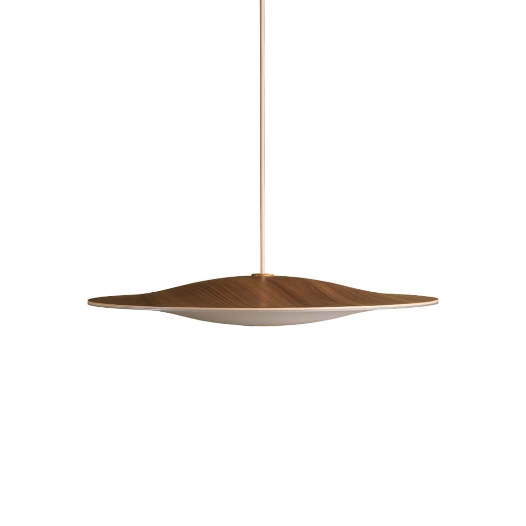 Sinus Wood 550p Valnød Opal Glas Pendel fra Piet Hein