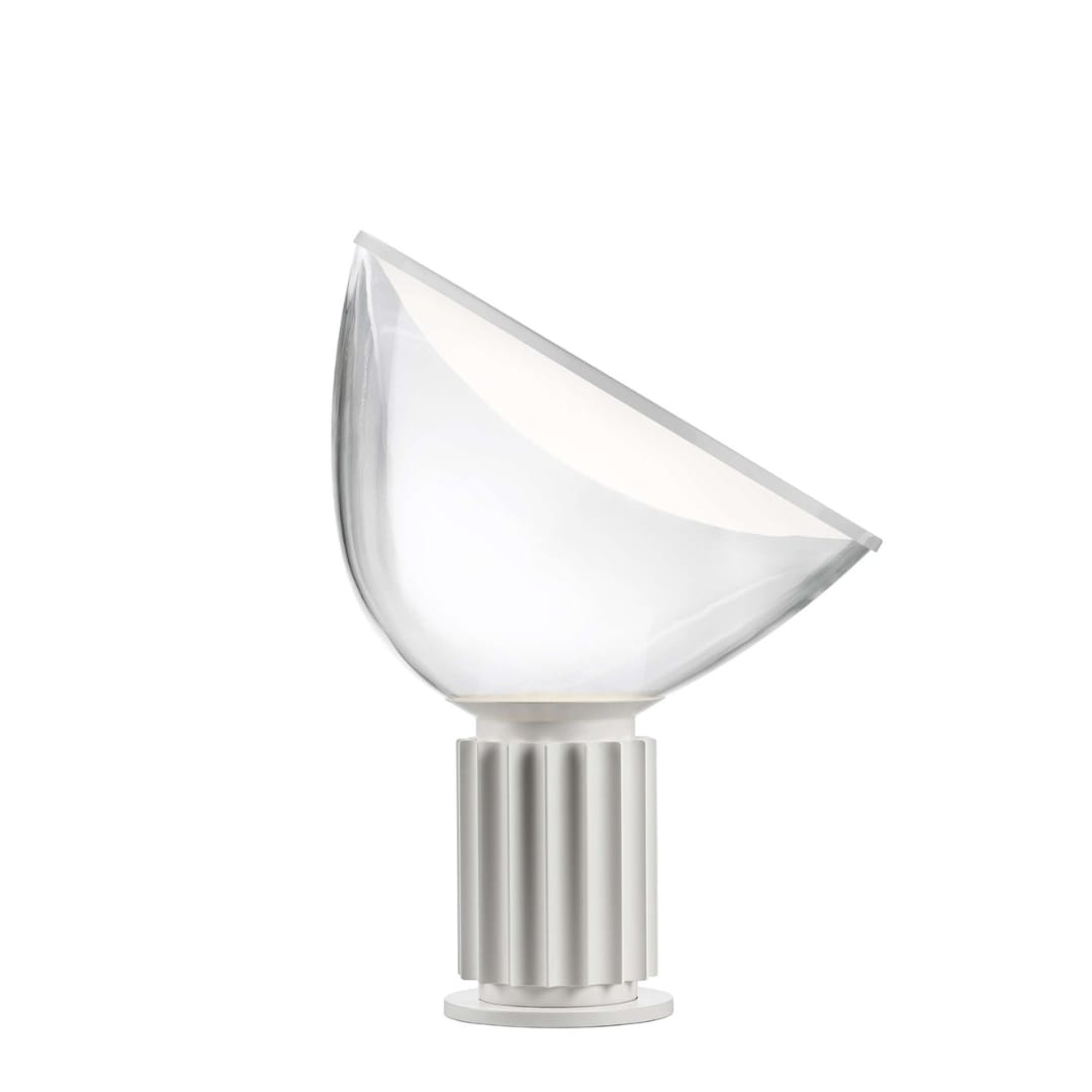 Taccia Bordlampe Glasskærm Led Mat Hvid   Rest     fra Flos