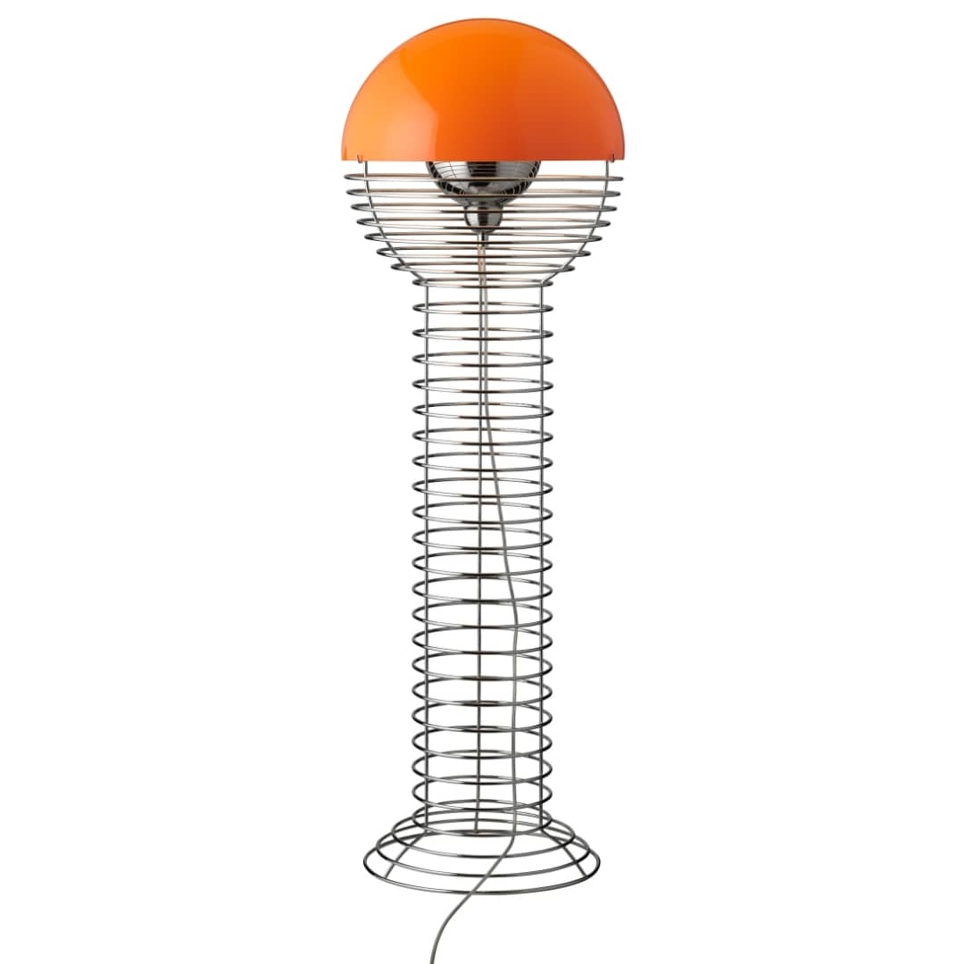 Wire Gulvlampe Krom Orange     fra Verpan
