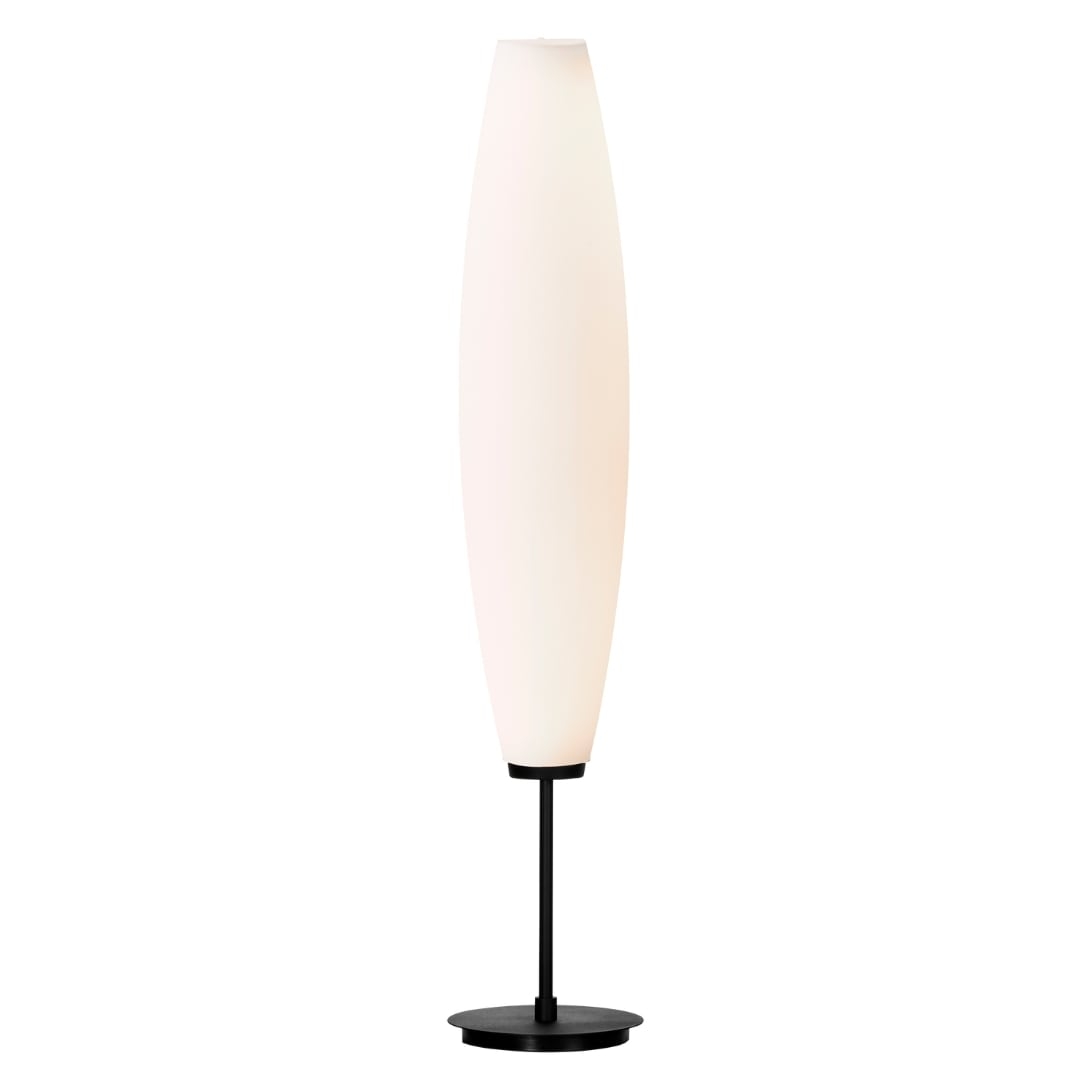 Zenta Gulvlampe Sort Opal Glas     fra Herstal